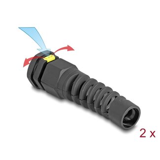 DeLOCK Delock Cable Gland M20 with ventilation and strain relief IP68 dust and waterproof black 2 pieces
