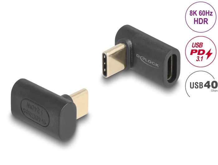 DeLOCK 60246 tussenstuk voor kabels USB Type-C Antraciet