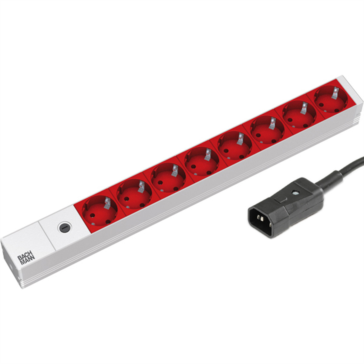 Bachmann 19 inch 8-voudige stekkerdoos schuko - C14 stekker Zwart 1,5m