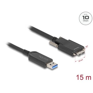 DeLOCK Delock Active Optical Cable USB 10 Gbps Type-A male to Type Micro-B male with screws 15 m