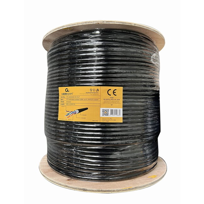CAT6 FTP LAN Gel filled outdoor cable, solid, 305 m, black