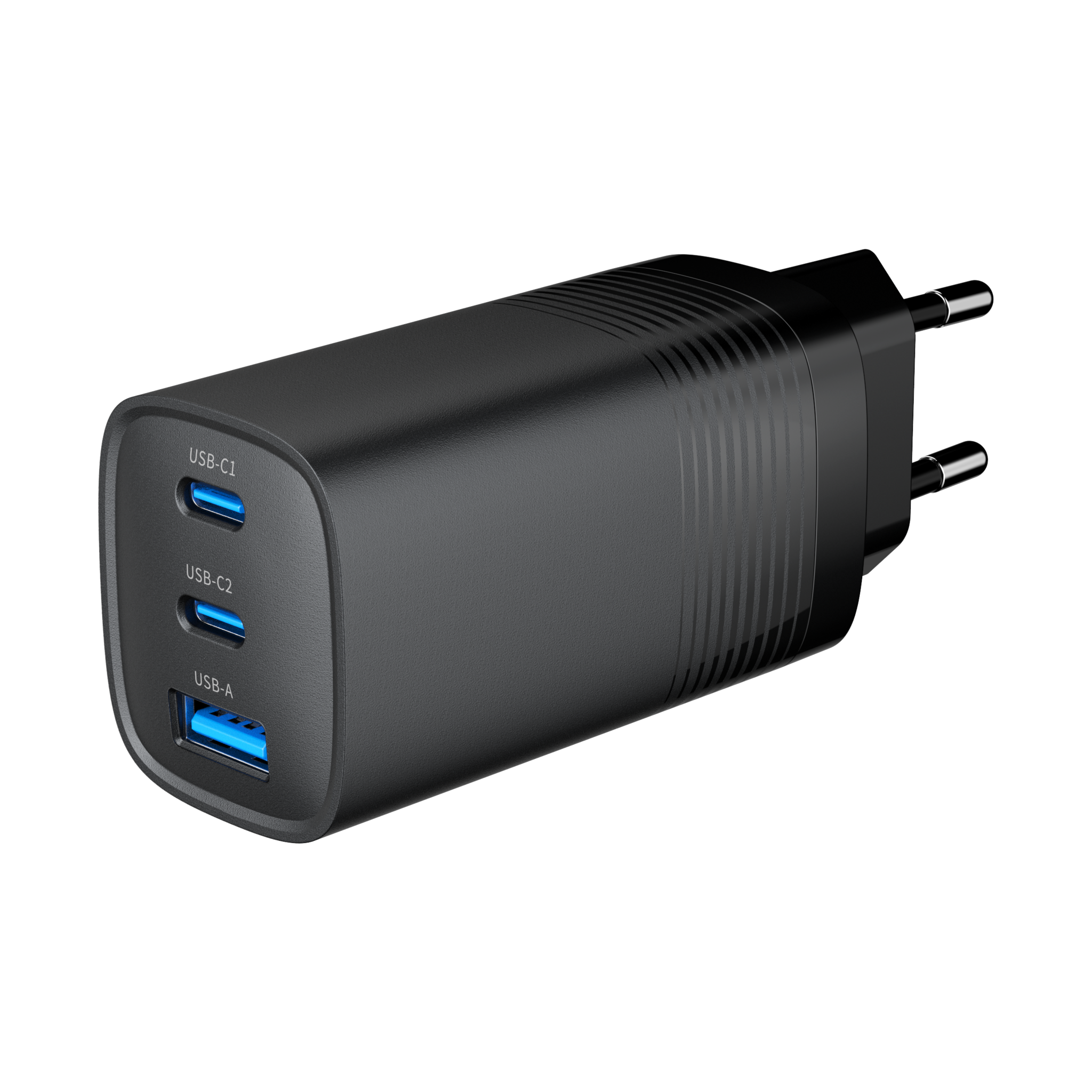 Gembird TA-UC-PDQC65-01 - Veelzijdige 65W USB-C Combo Snellader met Dubbele Poort en Geavanceerde Beveiliging - Zwart