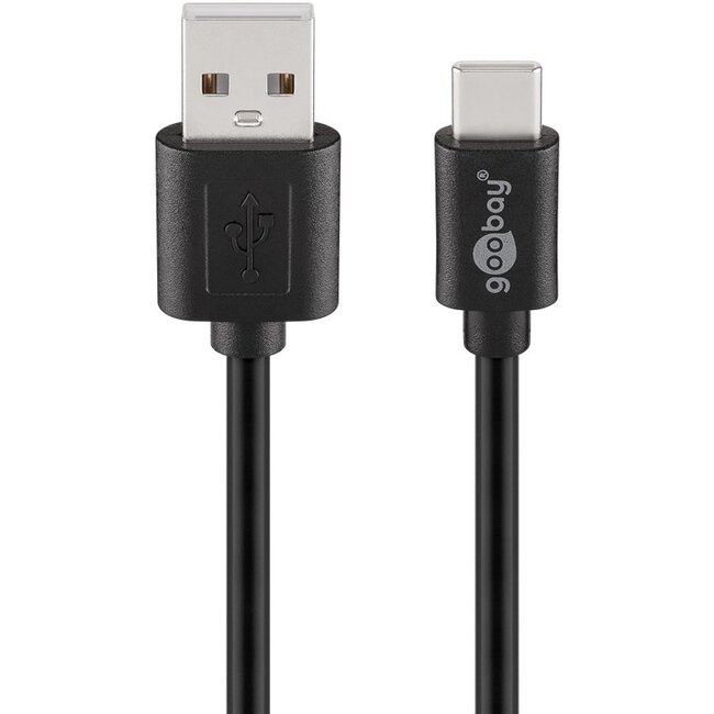 Goobay USB 2.0 Cable (USB-C™ to USB A), Black 0.5 m