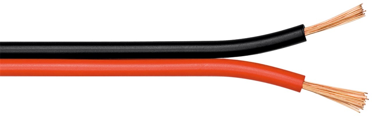 Luidsprekerkabel CCA 2 x 1mm2 - Zwart/Rood - 100 meter