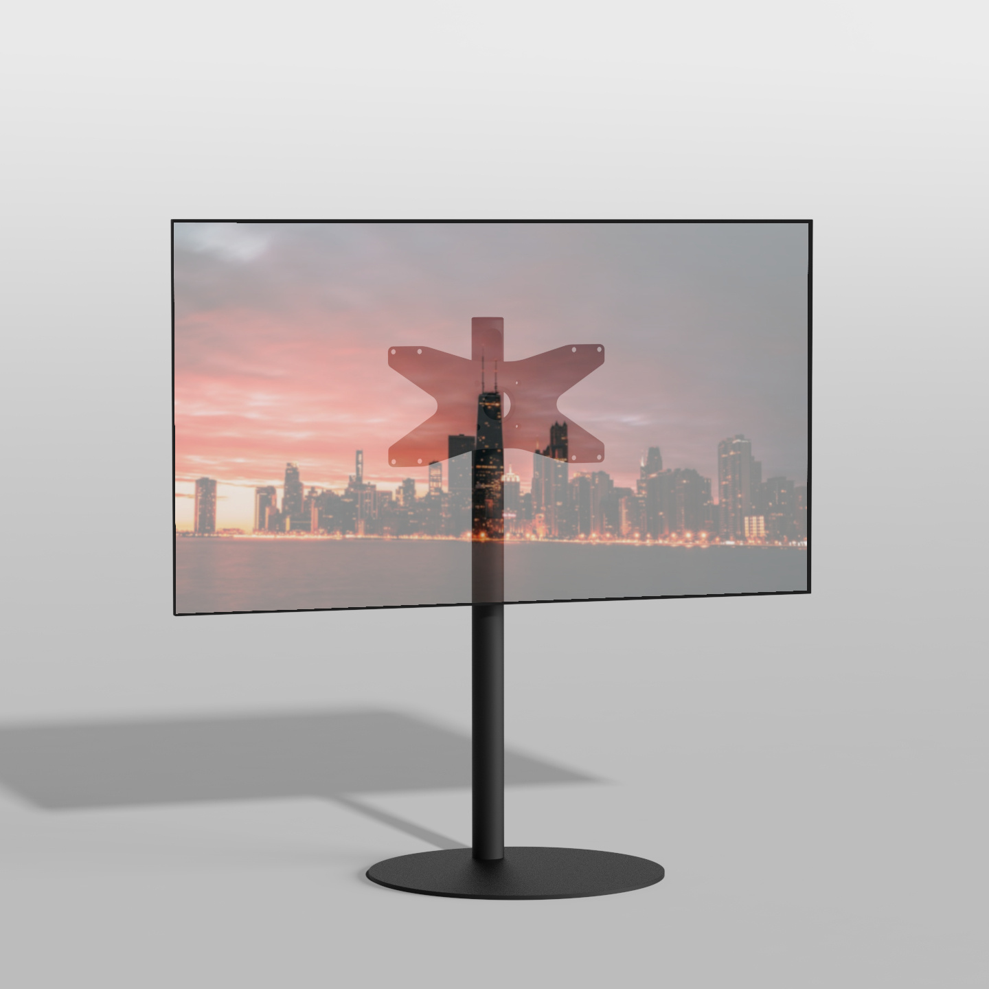 Cavus Tv Vloerstandaard Sphere 100B - Design Tv Meubel Trendy Zwart Staal - Geschikt voor 32-65 Inch Tv  VESA 300x200 / 400x200