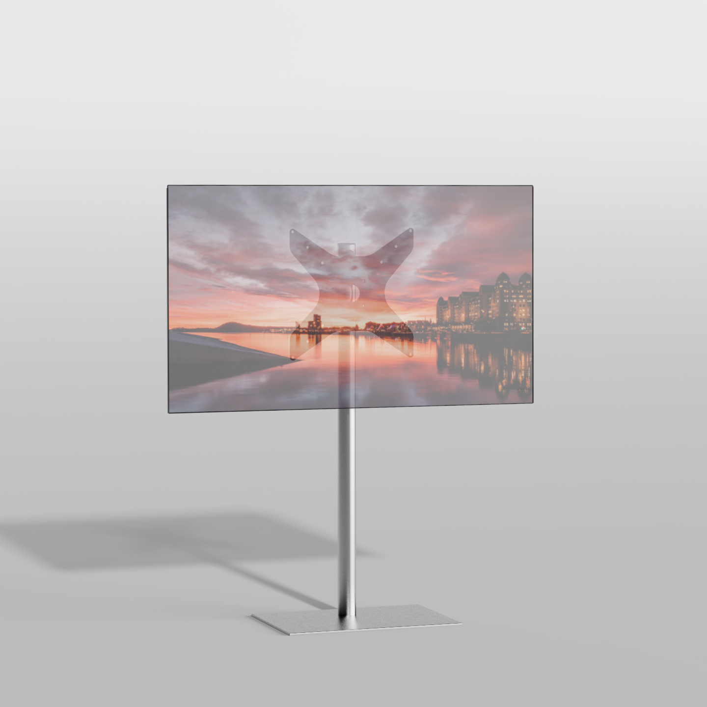 Cavus Vloerstandaard SQUARE rvs 120 cm VESA 400x400 |