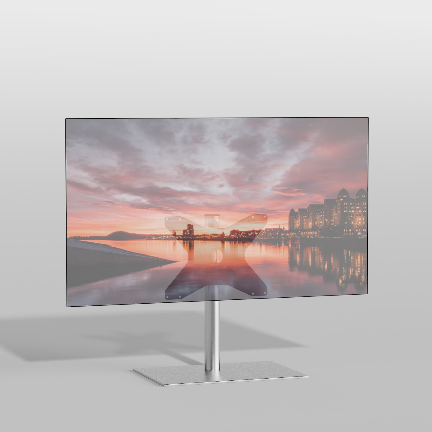 Cavus Vloerstandaard SQUARE rvs 60 cm VESA 400x300 |