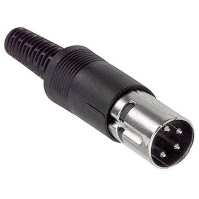 DIN 4-pins (m) connector / zwart