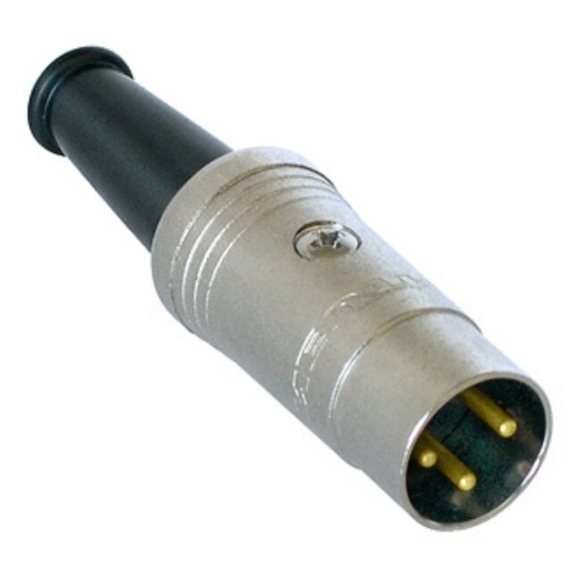 REAN NYS321G DIN 3-pins (m) connector / metaal/verguld