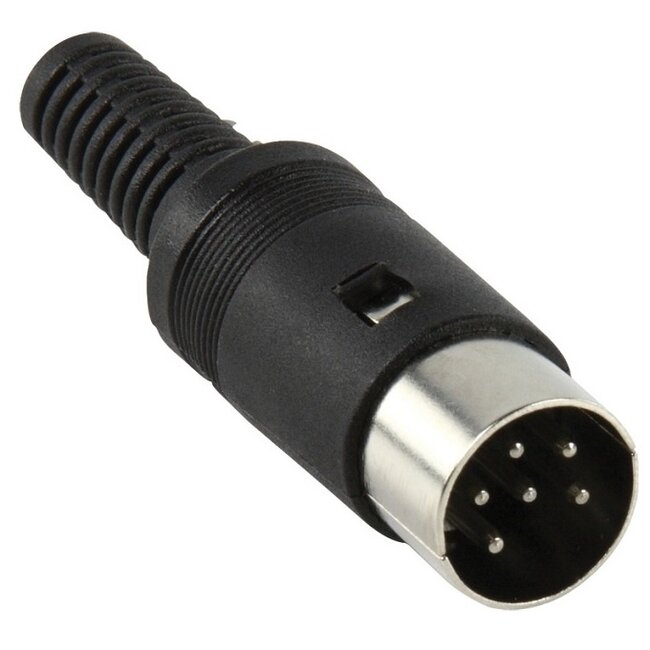 DIN 6-pins (m) connector / zwart