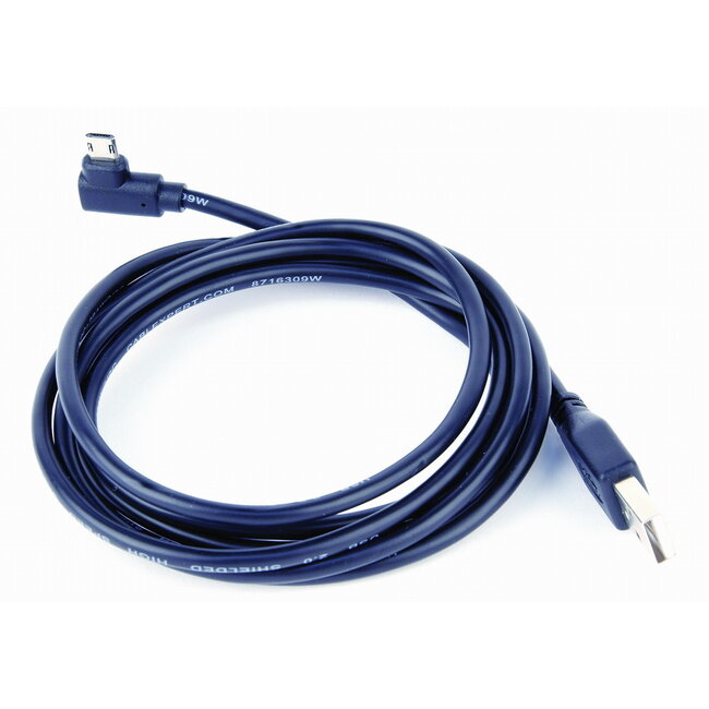 Dubbelzijdige USB - micro USB kabel 1.8 meter, haaks