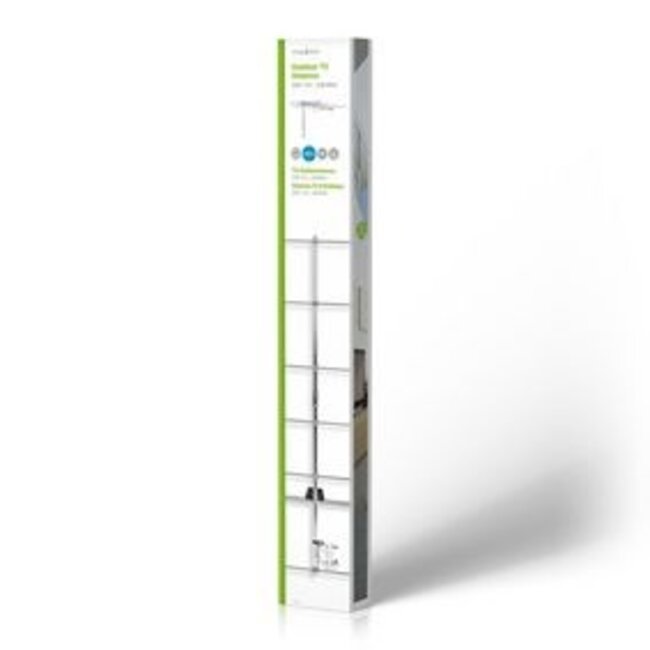 Buitenantenne | VHF | Ontvangstbereik: ≥50 km | Versterking: 13 dB | 75 Ohm | Antenne lengte: 1348 mm | Aluminium