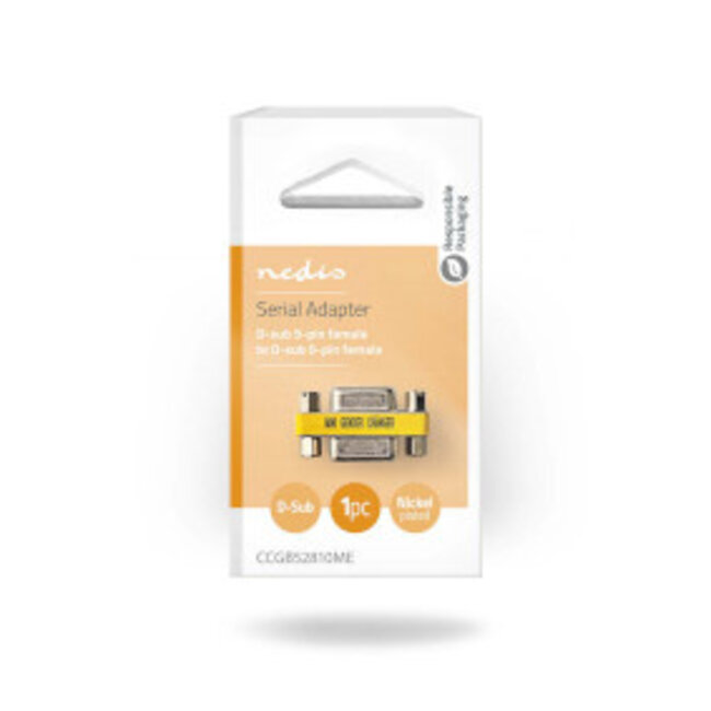 Seriële Adapter | Adapter | D-SUB 9-Pins Female | D-SUB 9-Pins Female | Vernikkeld | Metaal | Doos