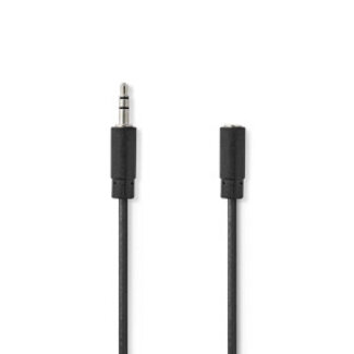 Nedis Stereo-Audiokabel | 3,5 mm Male | 3,5 mm Female | Vernikkeld | 10.0 m | Rond | Zwart | Label