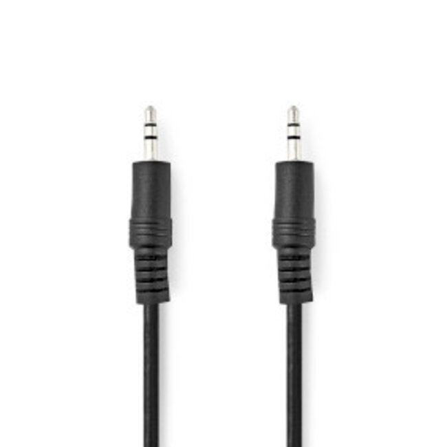 Stereo-Audiokabel | 3,5 mm Male | 3,5 mm Male | Vernikkeld | 3.00 m | Rond | Zwart | Label