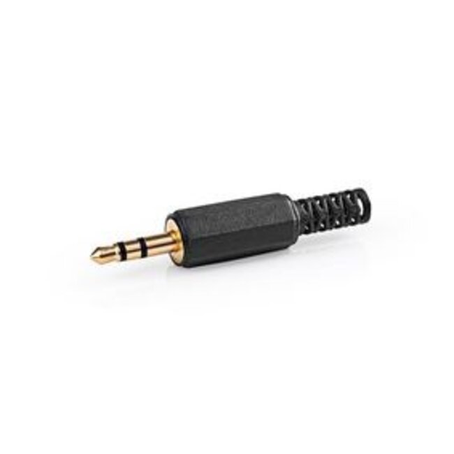 3,5 mm Audioconnector | Recht | Male | Verguld | Solderen | Diameter kabelinvoer: 4.0 mm | Polyvinylchloride (PVC) | Goud / Zwart | 25 Stuks | Polybag