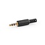 3,5 mm Audioconnector | Recht | Male | Verguld | Solderen | Diameter kabelinvoer: 4.0 mm | Polyvinylchloride (PVC) | Goud / Zwart | 25 Stuks | Polybag