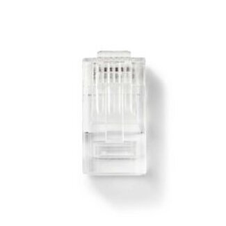 Nedis RJ45-Connector | RJ45 Pass Through | Solid UTP CAT5 | Recht | Verguld | 10 Stuks | PVC | Transparant | Doos