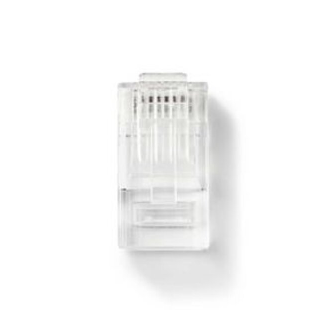 RJ45-Connector | RJ45 Pass Through | Solid UTP CAT5 | Recht | Verguld | 10 Stuks | PVC | Transparant | Doos