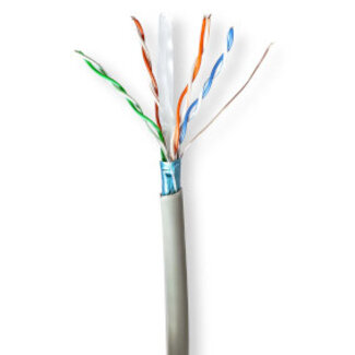 Nedis Netwerk Kabel Rol | CAT6 | Stranded | F/UTP | CCA | 305.0 m | Binnenshuis | Rond | PVC | Grijs | Gift Box