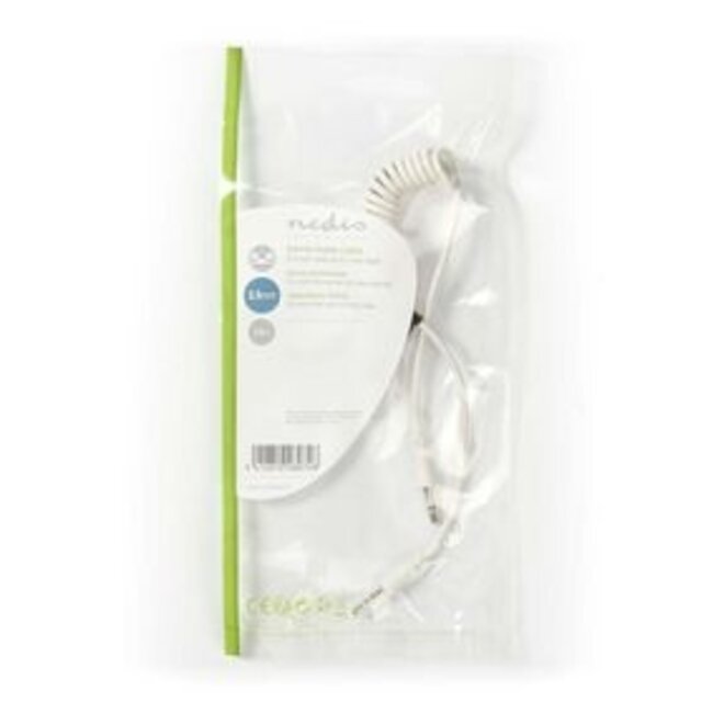 Stereo-Audiokabel | 3,5 mm Male | 3,5 mm Male | Vernikkeld | 1.00 m | Rond | Wit