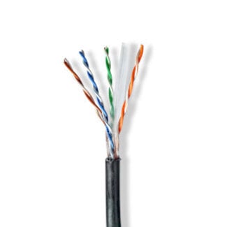 Nedis Netwerk Kabel Rol | CAT6 | Solid | U/UTP | CCA | 305.0 m | Buitenshuis | Rond | PE | Zwart | Gift Box