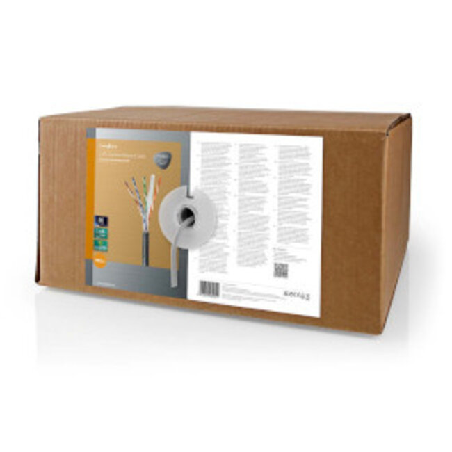 Netwerk Kabel Rol | CAT6 | Solid | U/UTP | CCA | 305.0 m | Buitenshuis | Rond | PE | Zwart | Gift Box