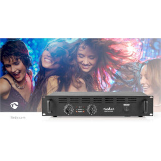 PA-Versterker | RMS Output: 2x 100 W @ 8 Ohm / 2x 150 W @ 4 Ohm | 2 Kanalen | 2U | 19 "rack-montage | Metaal | Zwart