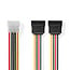 Interne Voedingskabel | Molex Male | 2x SATA 15-Pins Female | Verguld | 0.15 m | Rond | PVC | Multicolour | Doos