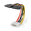 Interne Voedingskabel | Molex Male | 2x SATA 15-Pins Female | Verguld | 0.15 m | Rond | PVC | Multicolour | Doos