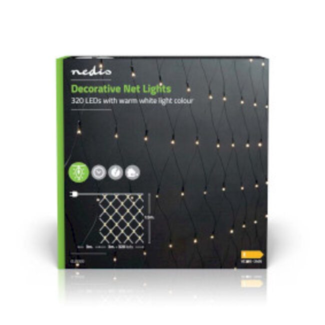 Decoratieve Net Verlichting | Warm Wit | 320 LED's | 3 x 1.5 m | Licht effecten: 7 | Binnen & Buiten | Netvoeding