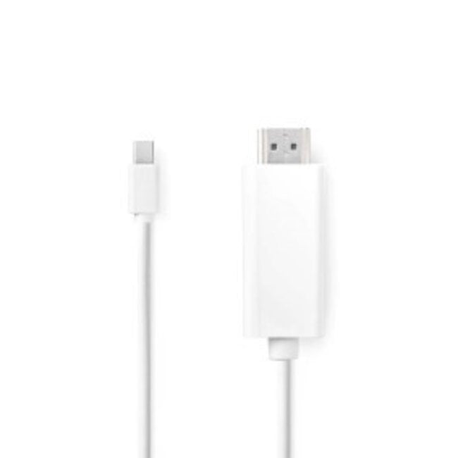 Mini DisplayPort-Kabel | DisplayPort 1.2 | Mini-DisplayPort Male | HDMI™ Connector | 21.6 Gbps | Vernikkeld | 2.00 m | Rond | PVC | Wit | Label