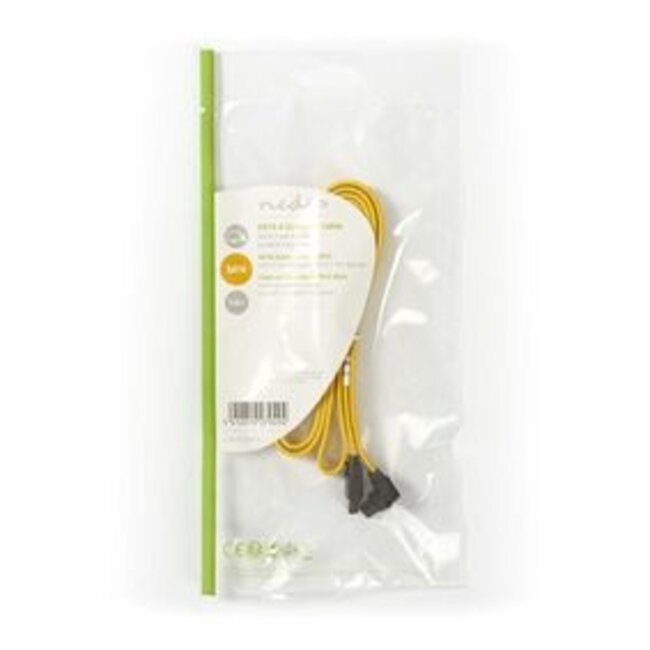 SATA Kabel | 6 Gbps | SATA 7-Pins Female | SATA 7-Pins Female | Vernikkeld | 1.00 m | Plat | PVC | Geel | Polybag