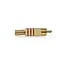 RCA-Connector | Recht | Male | Verguld | Soldeer | Diameter kabelinvoer: 7.0 mm | Metaal | Goud / Rood | 10 Stuks | Envelop