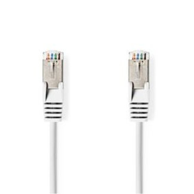 CAT6a netwerkkabel | SF/UTP | RJ45 Male | RJ45 Male | 7.50 m | Rond | PVC | Wit | Label