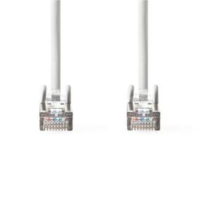 CAT6a netwerkkabel | SF/UTP | RJ45 Male | RJ45 Male | 7.50 m | Rond | PVC | Wit | Label