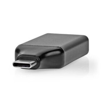 Nedis USB-C™ Adapter | USB 3.2 Gen 1 | USB-C™ Male | DisplayPort Female | 4K@60Hz | Rond | Vernikkeld | Grijs / Zwart | Envelop