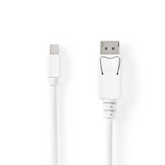 Nedis Mini DisplayPort-Kabel | DisplayPort 1.4 | Mini-DisplayPort Male | DisplayPort Male | 48 Gbps | Vernikkeld | 2.00 m | Rond | PVC | Wit | Blister