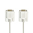 Seriële Kabel | D-SUB 9-Pins Male | D-SUB 9-Pins Male | Vernikkeld | 2.00 m | Rond | PVC | Ivoor | Label