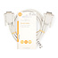 Seriële Kabel | D-SUB 9-Pins Male | D-SUB 9-Pins Male | Vernikkeld | 2.00 m | Rond | PVC | Ivoor | Label