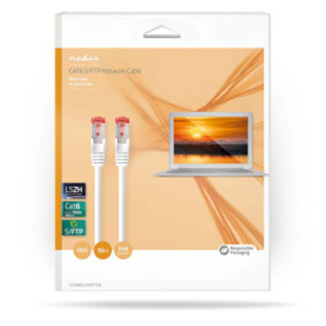 CAT6 Netwerkkabel | RJ45 Male | RJ45 Male | S/FTP | 15.0 m | Rond | LSZH | Wit | Doos