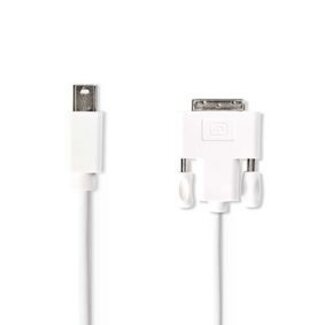 Nedis Mini DisplayPort-Kabel | DisplayPort 1.2 | Mini-DisplayPort Male | DVI-D 24+1-Pins Male | 21.6 Gbps | Vernikkeld | 2.00 m | Rond | PVC | Wit | Polybag