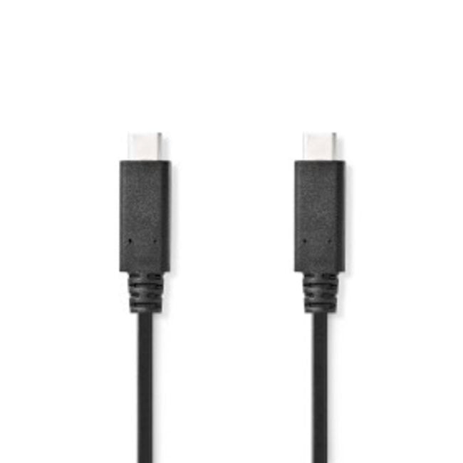 USB-Kabel | USB 3.2 Gen 2x2 | USB-C™ Male | USB-C™ Male | 240 W | 8K@30Hz | 10 Gbps | Vernikkeld | 1.00 m | Rond | PVC | Zwart | Label