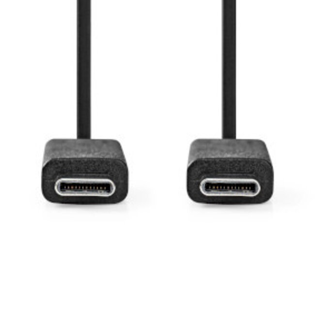 USB-Kabel | USB 3.2 Gen 2x2 | USB-C™ Male | USB-C™ Male | 240 W | 8K@30Hz | 10 Gbps | Vernikkeld | 1.00 m | Rond | PVC | Zwart | Label
