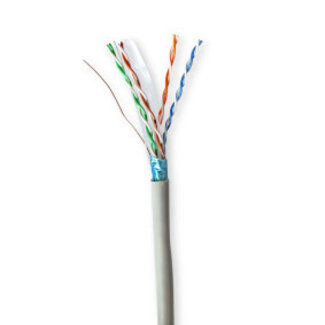 Nedis Netwerk Kabel Rol | CAT6 | Solid | F/UTP | CCA | 100.0 m | Binnenshuis | Rond | PVC | Grijs | Gift Box