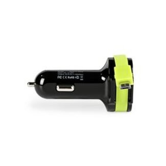 Sweex Autolader 3-Uitgangen 6 A 2x USB / Micro-USB Zwart/Groen