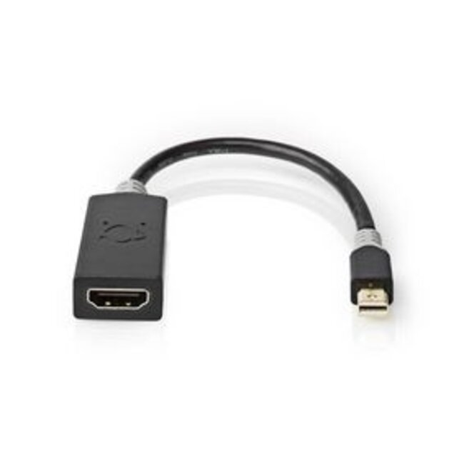 Mini DisplayPort-Kabel | DisplayPort 1.4 | Mini-DisplayPort Male | HDMI™ Output | 48 Gbps | Verguld | 0.20 m | Rond | PVC | Antraciet | Polybag