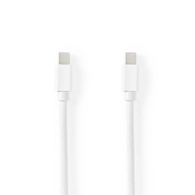 Mini DisplayPort-Kabel | DisplayPort 1.4 | Mini-DisplayPort Male | Mini-DisplayPort Male | 48 Gbps | Vernikkeld | 2.00 m | Rond | PVC | Wit | Blister