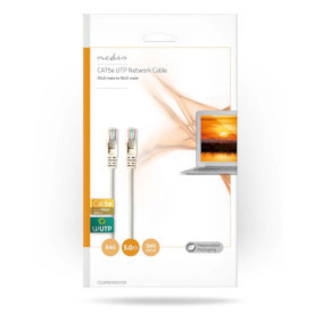 CAT5e Netwerkkabel | U/UTP | RJ45 Male | RJ45 Male | 5.00 m | Rond | PVC | Grijs | Envelop