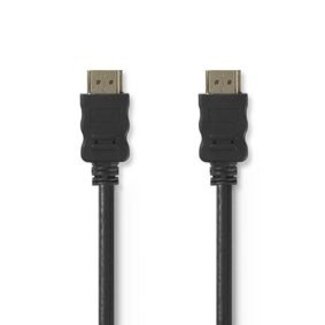 Nedis High Speed ​​HDMI™-Kabel met Ethernet | HDMI™ Connector | HDMI™ Connector | 4K@30Hz | 18 Gbps | 50.0 m | Rond | PVC | Zwart | Label
